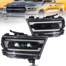 Set Vland For 2019-2024 Dodge Ram 1500 Pair Led Projector Headlights Wanimation