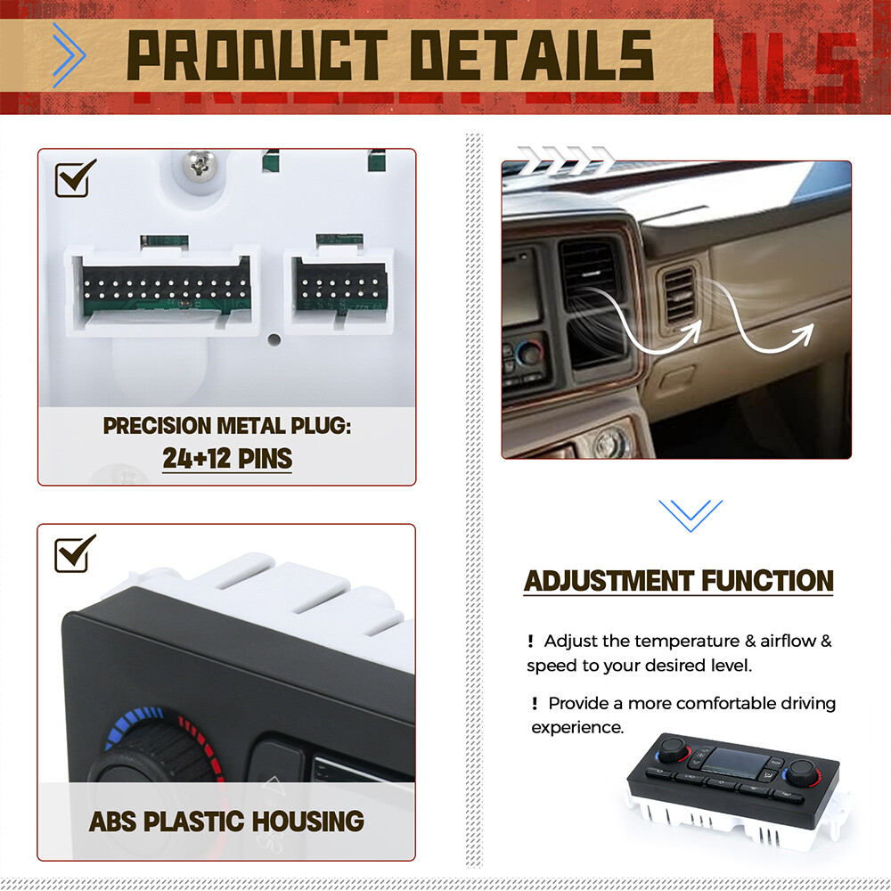 For 03-07 Hummer H2 A/C Temperature Climate Control Panel