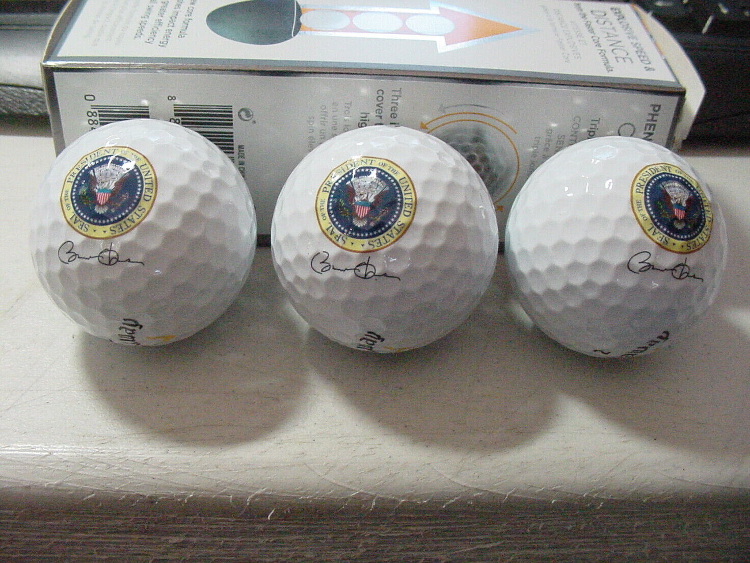 3 Presidential Barack Obama golf balls