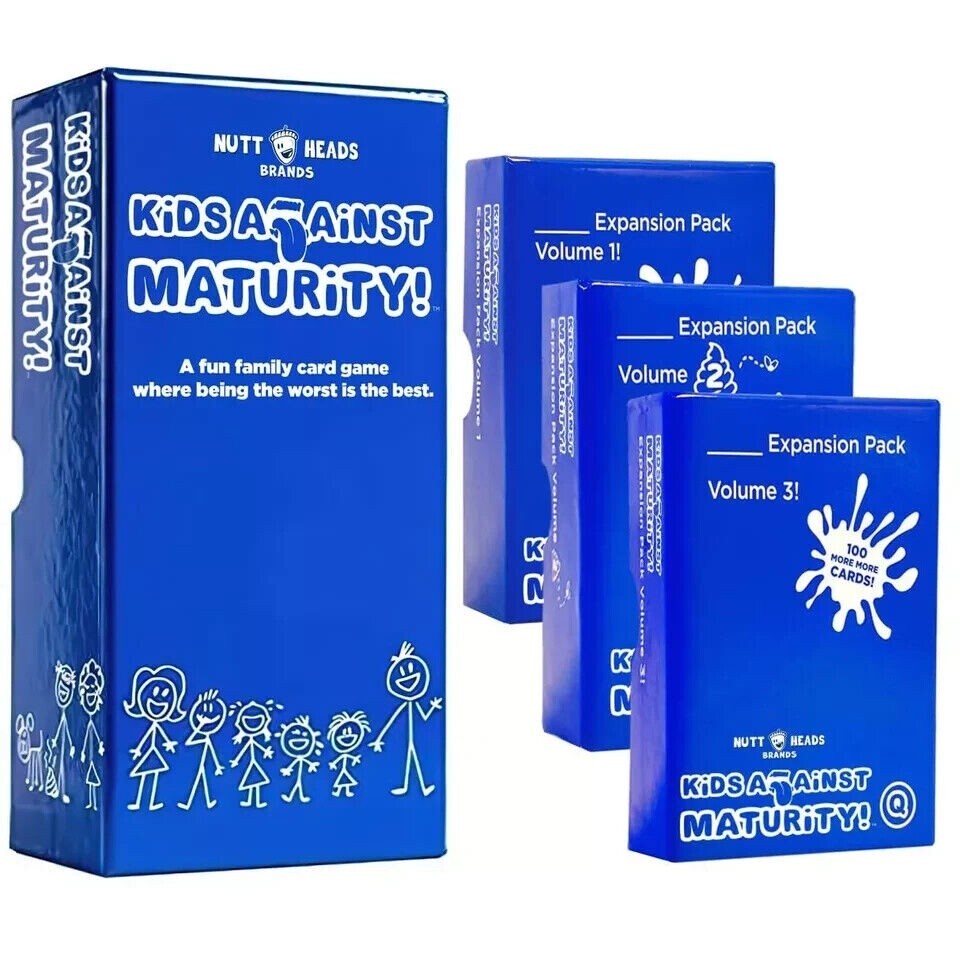 Kids Against Maturity Core Game & Expansion Packs 1-3 Card Game for Kids