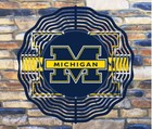 10" Michigan Wolverines Blue Wind Spinner Yard Art Decor 3D Kinetic rws131