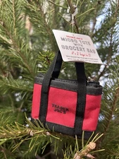 NEW With Tag Trader Joe's Micro Tote with Reusable Grocery Bag (Red Black)