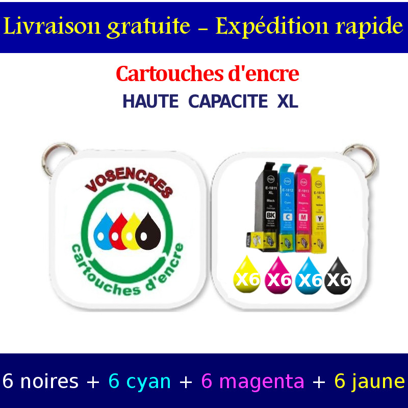 Cartouches encre Epson Expression Home XP-225 lot de 24 réservoirs génériques