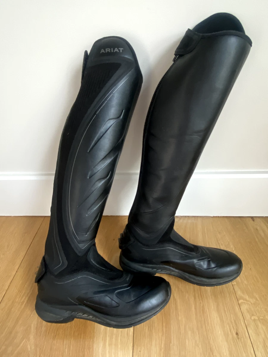 Ariat tall boots, Ascent, Black Ladies size 6B, Medium height and Slim calf