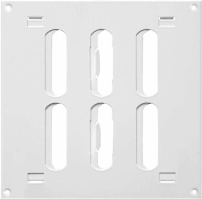 Weißmetall Lüftungsgitter 150 mm x 150 mm mit Rolladen / Flachlamellenkanalabdeckung