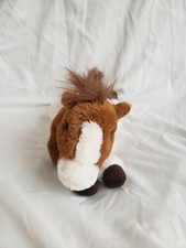 FAO SCHWARZ 13" Brown White PINTO HORSE Plush Colt Stuffed Animal Super Soft