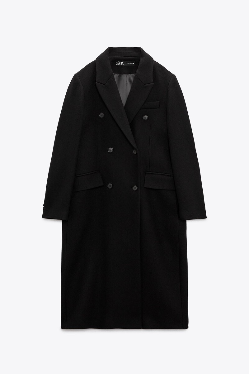 【美品】ZARA　MANTECO ウール　ダブルロングコート オーバーサイズ ZARA】MANTECO ウールオーバーサイズコート XL 大きいサイズ