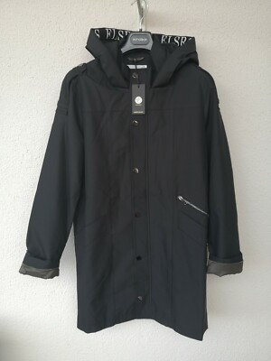 Luxus Elias Rumelis Übergangsmantel Schwarz Jacke Trench Coat Herren Größe S