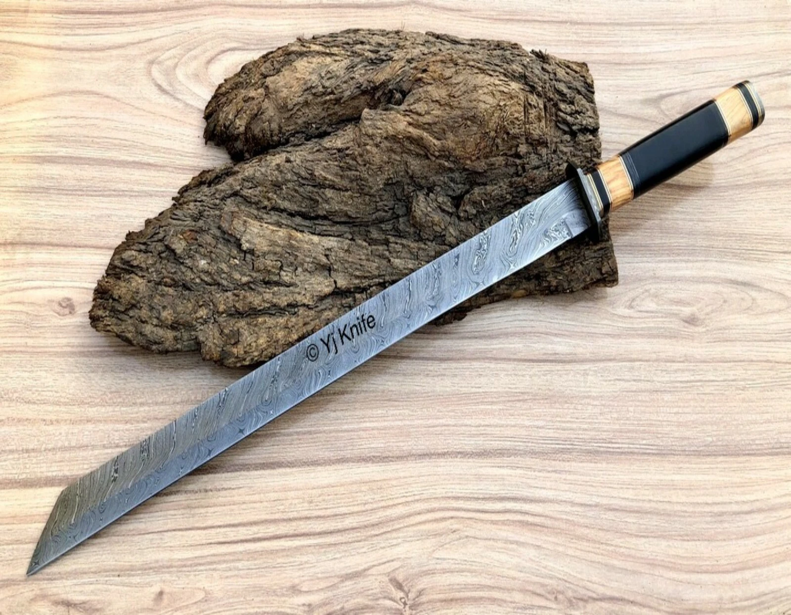 CUSTOM HANDMADE 30 INCHES DAMASCUS STEEL VIKING HUNTING SWORD COMBAT SWORD