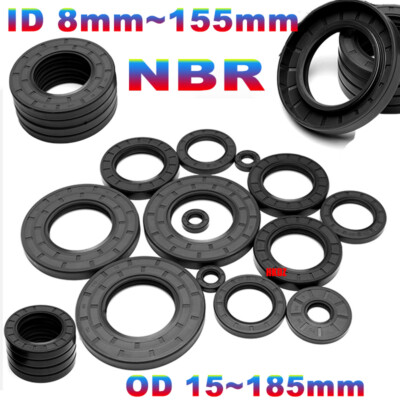 NBR Rotary Shaft Oil Seal /Lip Sealing Nitrile Rubber Metric Sizes ID 8mm~155mm