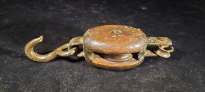 Antique Block, Single Sheave with hook