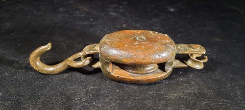 Antique Block, Single Sheave with hook