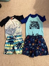 Children  s Place sport boys Swim Wear Xsmall 4 top and bottom Sharks Truck