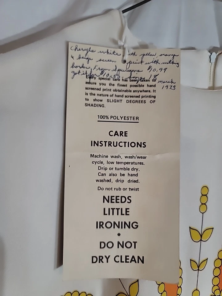 Vestido Floral Vintage 1973 Boho Hippie Mod Psicodélico Starburst Talla Pequeña Foto 3 de 4