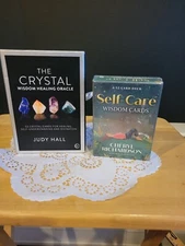Set of 2;  Crystal Wisdom Healing Oracle Cards & Self-Care Wisdom Cards