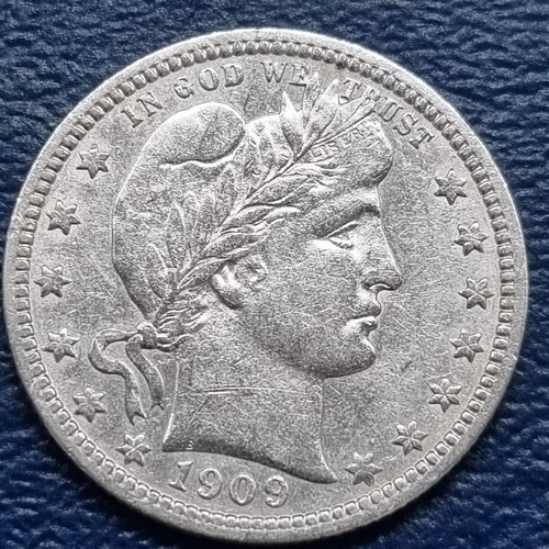 1909 Barber Quarter 25c High Grade AU - UNC #70967
