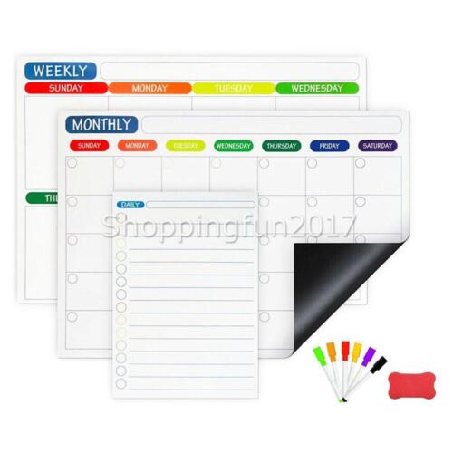 Magnetic Fridge Whiteboard Monthly Weekly Planner Erase Calendar Board + 6 Pens - Picture 2 of 11