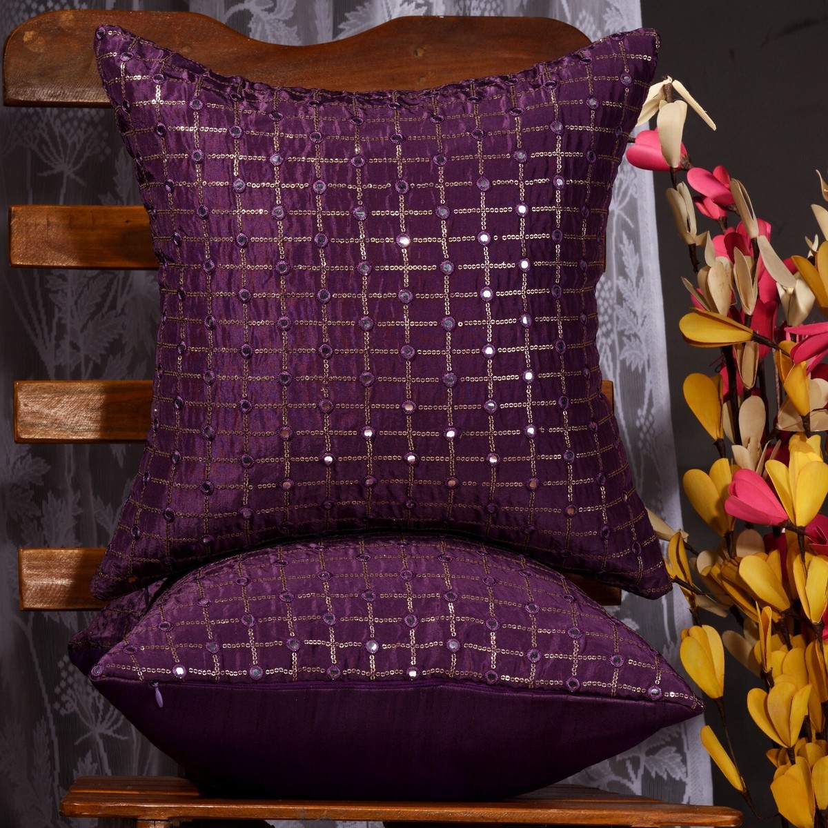 Amazon Violet Throw Pillows Phantoscope Classic Woven Textured