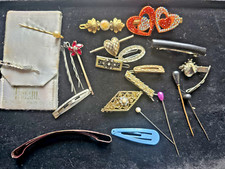 Lot of Vintage Hair Clips, Bobby Pins, Hat Pins and Barrettes