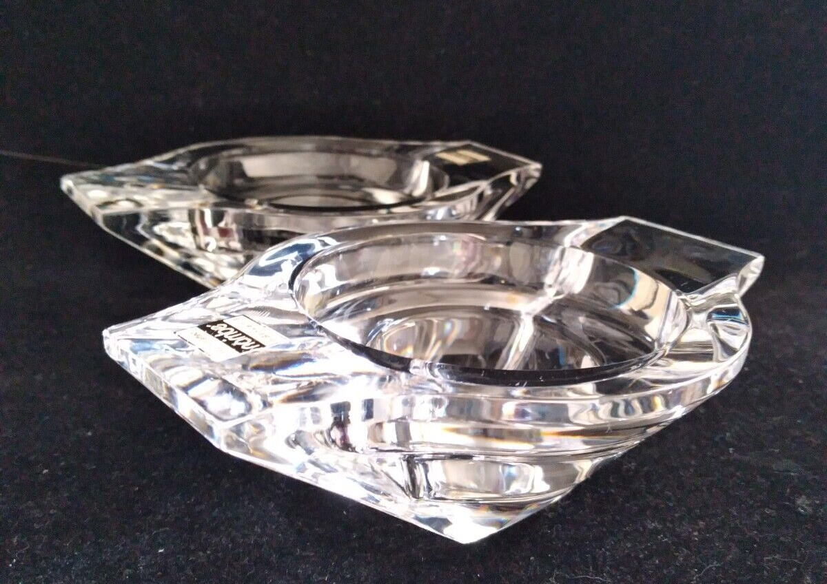 Nambe Crystal Votive Candle Holders Slovenia Handcrafted Set of 2 eBay