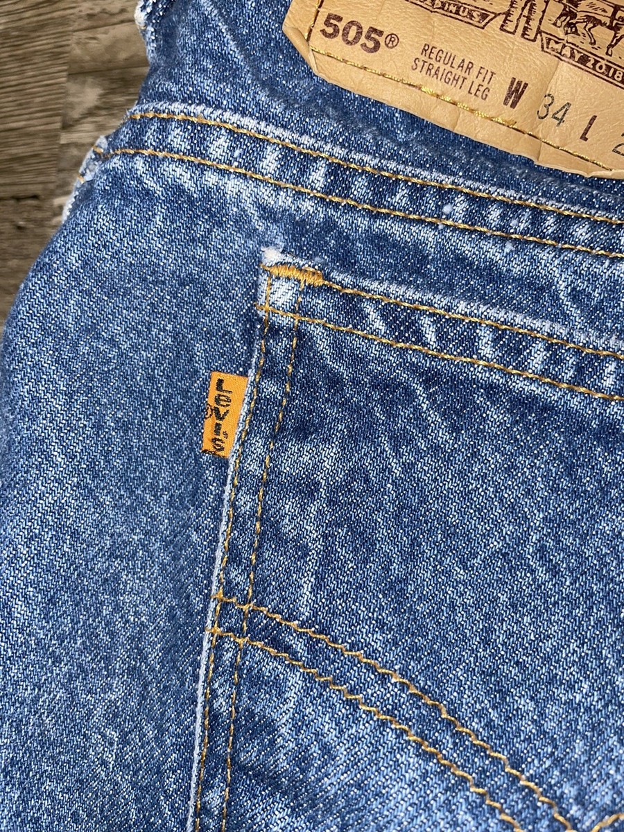 Vintage Levi's Orange Tab 505 34 X 29 Regular Fit Straight