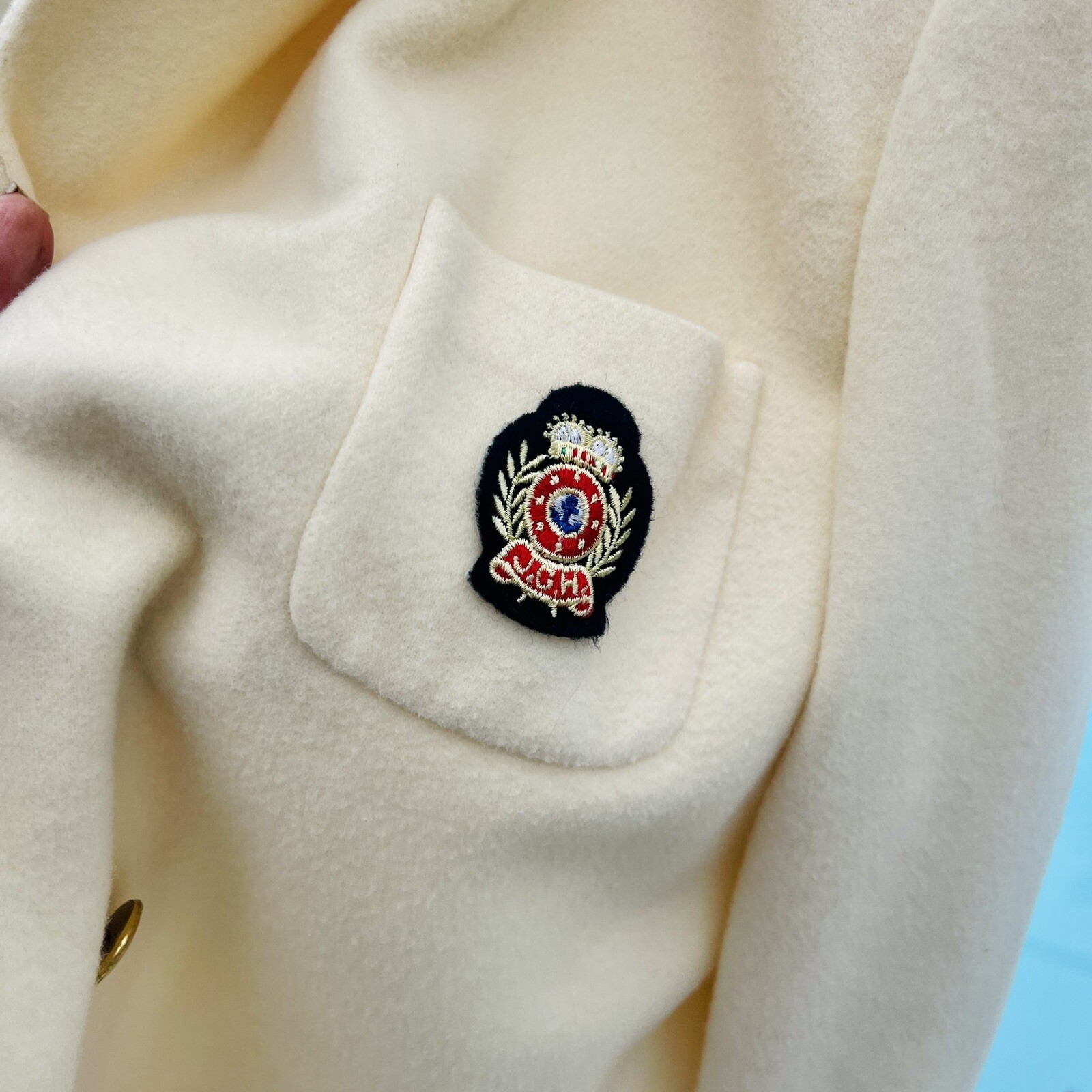 JG Hook Vintage 80s Oversized Double Breasted Crest M… Gem