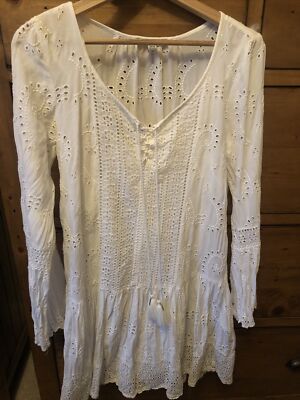 sachin and babi light blue dress Vintage 80's Linen Embroidered Drop Waist Dress  Found by Steph