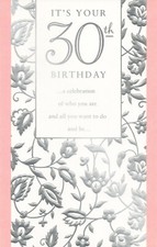 Embossed 30TH BIRTHDAY Card FOR 30 YEAR OLD, Flowers by American Greetings +?