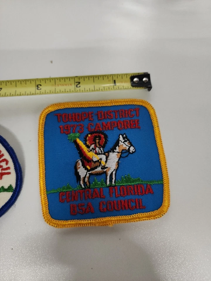 Lot of 2 Vintage South Florida Council BSA Boy Scout Exposition Patch 1971 1973 - Image 3 of 4