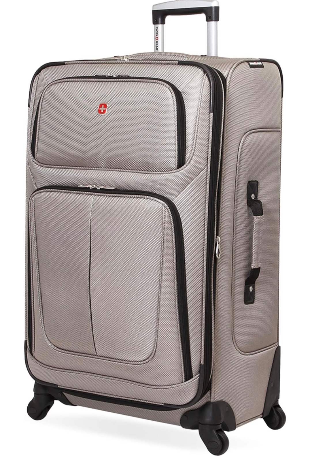 SwissGear Sion Softside Expandable Roller Luggage, Pewter, Checked