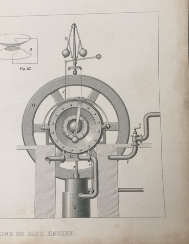 Antique Steam Engine Print c.1854 | Bishopp’s Rotary Disc Engine | Engraving - Picture 4 of 5
