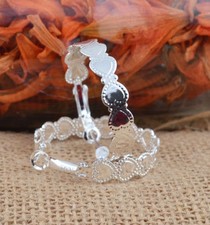 Cute New Silver Plated 1.5" Heart Design Round Hoop Earrings w/Omega Backs