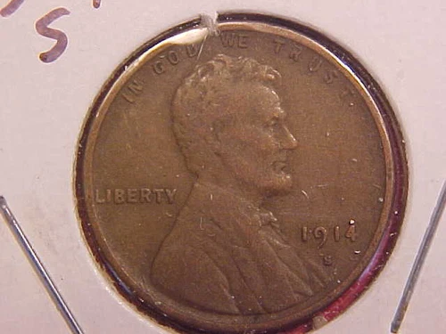 1914 S LINCOLN CENT - SMALL MARK ON FACE - VF - SEE PICS! - (N2130)