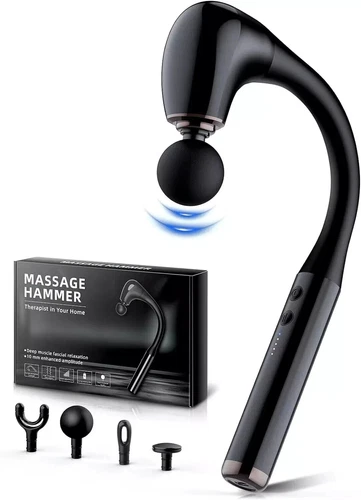 Massage Gun w Upgraded Extension Handle, 10MM Deep Tissue Back & Body Massager