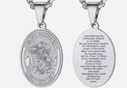 New St. Saint Michael Pendant Necklace Stainless Steel Archangel Medal Prayer