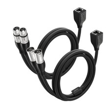 EBXYA DMX XLR 3 Pin Y Splitter to RJ45 Cable - 3 Feet 2 Packs, Black