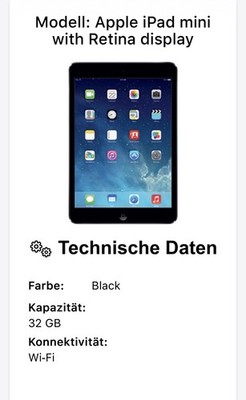 Apple iPad Mini 2 (2. Generation) 32 GB WLAN Schwarz  / Guter Zustand