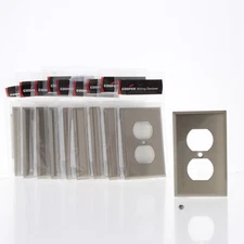 10 Cooper ANTIMICROBIAL Stainless Steel Duplex Outlet Wallplate Covers 93101AM