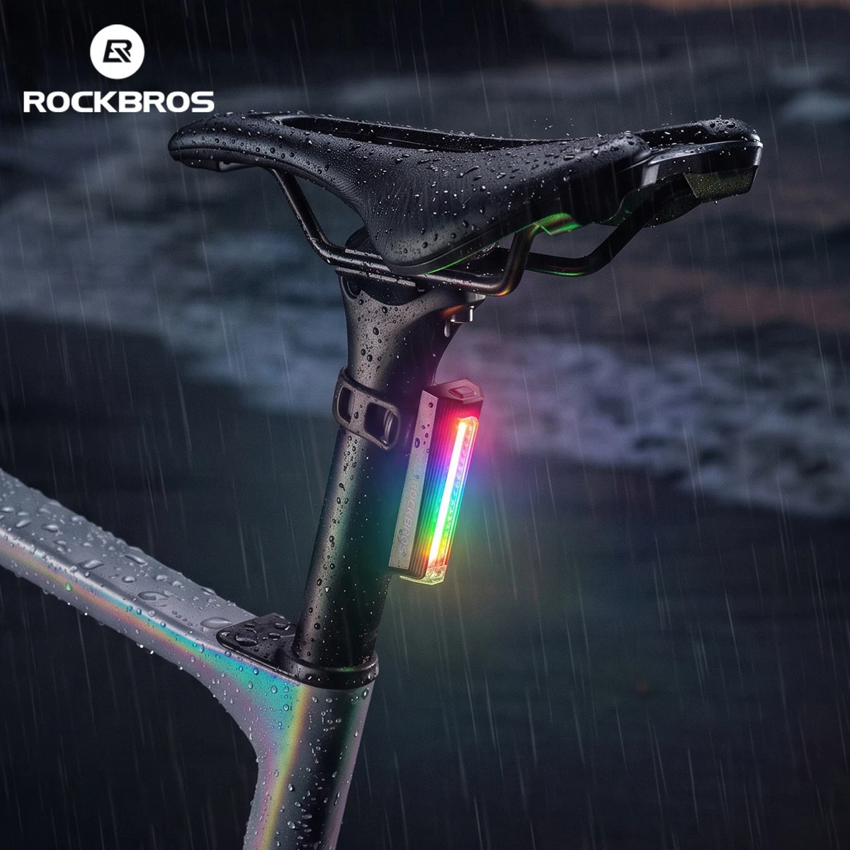 ROCKBROS 2-Pack Bike Rear Lights USB-C Rechargeable Waterproof LED Taillights