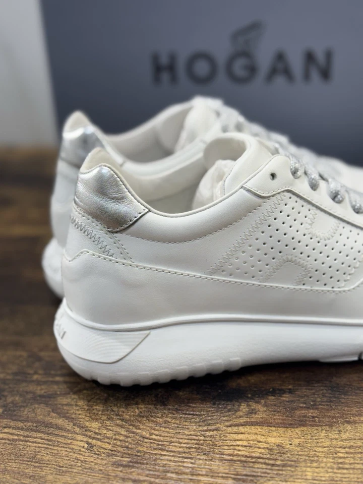 Hogan Interactive 3 Sneaker Pelle Bianca Argento Casual Hogan Donna 37.5 - Immagine 4 di 4