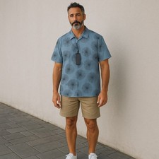 Antony Morato Camicia Da Uomo M Blu Motivo Propagation Collo Corto Maniche