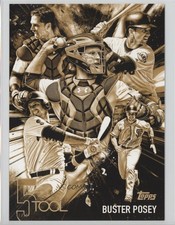 2017 Topps Five Tool Topps.com Online Exclusive 5x7 Gold 9/10 Buster Posey r4i