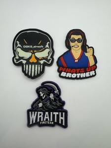 Lot of 3 Multicolor PVC Tactical Morale Patches Militaria DDKG_airsoft WRATH