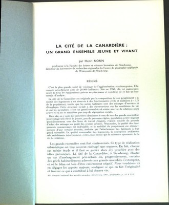 La cité de la Canardière: un grand ensemble jeune et vivant. Nonn, Henri: