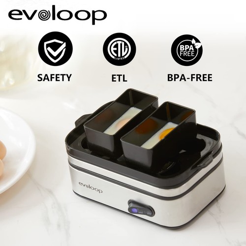 Egg Cooker Electric 6 Eggs Capacity Soft Medium Hard Boiled Poacher Omelet Maker - Picture 7 of 9