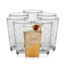 Libbey Reno Patterned Tumbler Glasses 16oz Set of 8 Everyday Drinkware