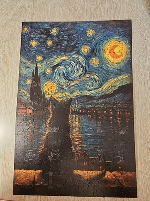 Puzzles Up Premium Wooden Jigsaw Puzzle Van Gough Inspired Cat Sz Large A3 Rare 
