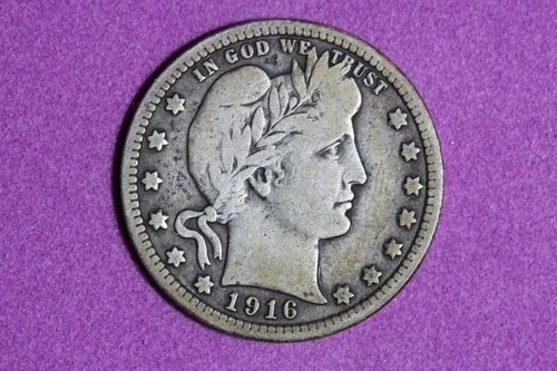Estate Find 1916 D- Barber Quarter Dollar!! #K59427