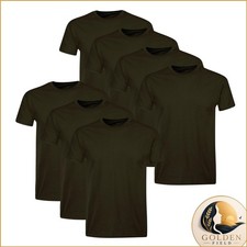 Hanes Mens Cotton Moisture-wicking Crew Tee Undershirts Black 7 Pack Large