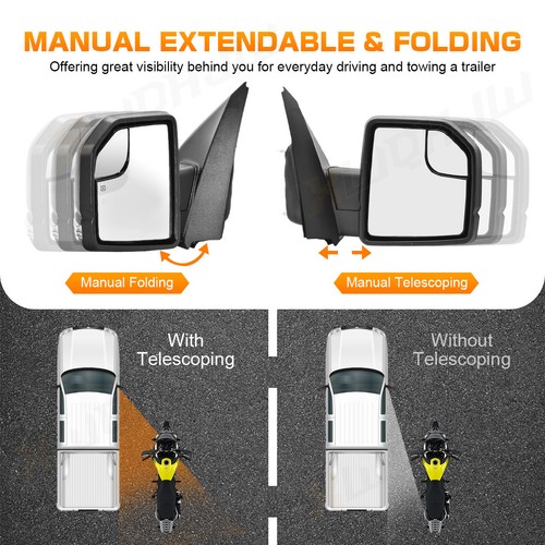 For 2015-2020 Ford F 150 Pickup Truck Door Mirror Power Glass Manual Fold Left - Picture 7 of 9
